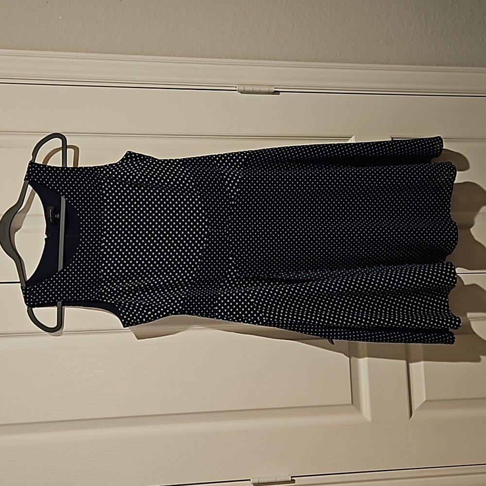 Navy polk a dot A line dress